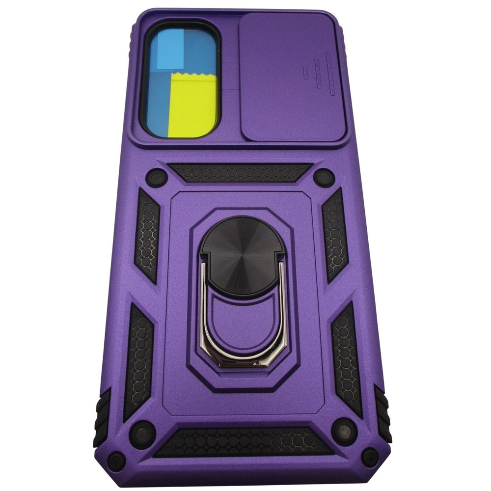 Samsung Galaxy A35 Case Purple Rugged Armor Ring Stand‎ Camera Cover NEW